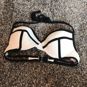 White and black push up bathing suit top